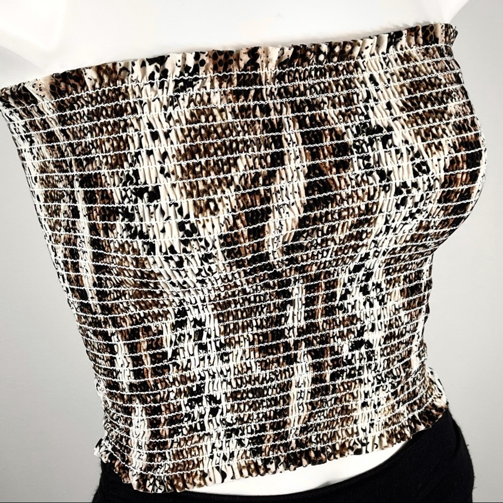 WINDSOR cropped tube top animal print M warm tones - Picture 6 of 9